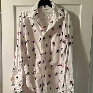 Men’s Banana Republic button front luxe poplin skier shirt